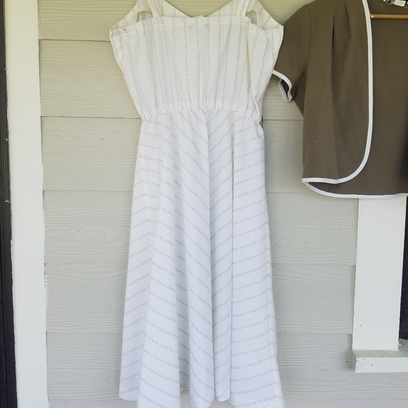 Vintage 80s 90s Tank Strap Dress Jacket Set Vtg Sz 12 Dress Lagenlook Minimalist - Picture 8 of 16